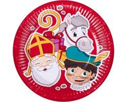Boland Feestbordjes Sinterklaas 18 Cm Karton Rood 6 Stuks