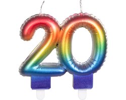 Boland - Kaarsje '20' regenboog 20 Multi - Regenboog - Regenboog