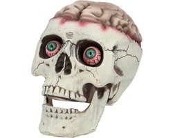 Boland - Schedel Brain dead met beweegbare kaak - Horror - Doodshoofd - Hersenen - Halloween - Decoratie - Versiering