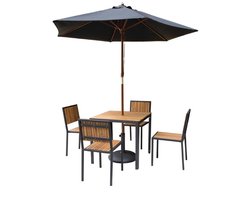 Bolero stalen en acaciahouten stoelen zonder armleuningen | DS150