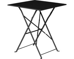 Bolero vierkante opklapbare stalen tafel zwart 60cm