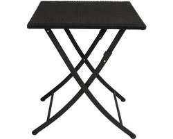 Bolero vierkante stalen/kunststof opklapbare rotan tafel | 60x60 cm