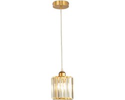 BolFlow® Moderne Ronde Kristallen Hanglamp – E27 Plafondlamp Zonder Lamp – Metaal – Voor Eetkamer, Woonkamer, Slaapkamer en Studieruimte – 220V