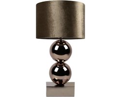 Bollamp -Tafellamp Brons- 2 Bollen -Vierkante Voet