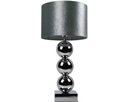 Bollamp Zilver Tafellamp Met 3 Bollen vierkante Voet