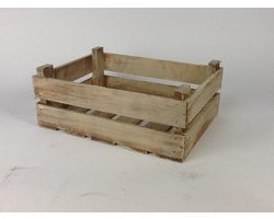 Bollenkist laag "klein" / Opbergkist / Bollenkrat / Tuinkrat / Houten Kist / Fruitkist / Decoratiekist / Houten Krat