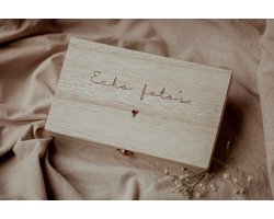 Bolletoet houten kistje - echo foto's met hartje - bewaarkistje