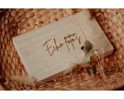 Bolletoet houten kistje voor echo foto's - bewaarkistje