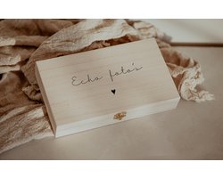 BolleToet - XL houten echo kistje met hartje - echo bewaarkistje - opbergkistje