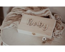 BolleToet - XL houten kistje 'Baby' - opbergkistje - echo foto's - zwangerschap