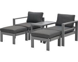 Bolsena balkonset - 5-delig - arctic grey - reflex black