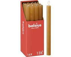 Bolsius - 16 Dinerkaarsen Rustiek - Geel