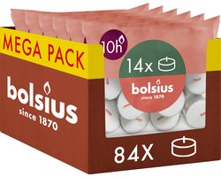 Bolsius - 84 Maxi Waxinelichtjes - Theelichtjes - 10 uur - Wit - 10 branduren - Grootverpakking