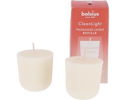 Bolsius - Clean Light - Geurkaars - Navulling - 2 stuks per verpakking - Cedarwood & Vertiver