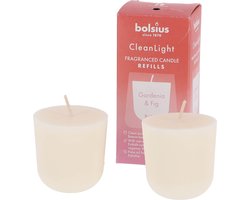 Bolsius - Clean Light - Geurkaars - Navulling - 2 stuks per verpakking - Gardenia & Fig