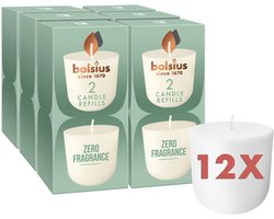 Bolsius - CleanLight - 12 Ongegeurde Navullingen - Refill - Navulbare Geurkaarsen