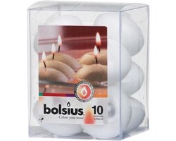 Bolsius Drijfkaarsen - 10 stuks - Wit
