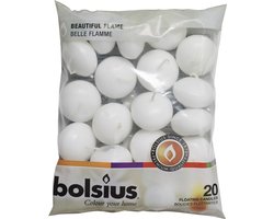 Bolsius - Drijfkaarsen - Ø4,5 cm - 20 stuks per verpakking - Wit