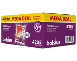 Bolsius - Grootverpakking Waxinelichtjes - 420 Stuks - 6 uur - Theelichtjes - Wit - 6 branduren