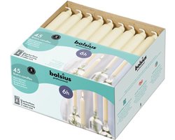 Bolsius Professional Dinerkaarsen Ivoor - 45 stuks - 18cm lang - Weinig rook en druipvrij