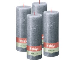 Bolsius - Rustieke Kaars - 4 Stuks - Donker Blauw - 19cm