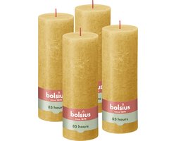 Bolsius - Rustieke Kaars - 4 Stuks - Geel - 19cm