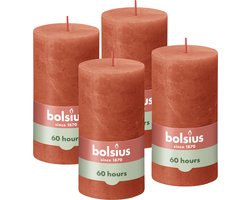 Bolsius - Rustieke Kaars - 4 Stuks - Oranje - 13cm - Halloween