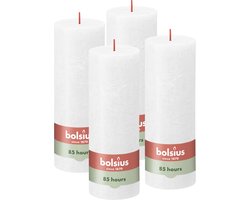 Bolsius - Rustieke Kaars - 4 Stuks - Wit - 19cm