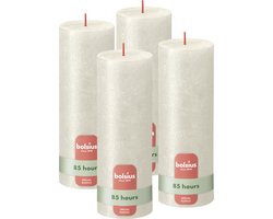 Bolsius - Rustieke kaars Shimmer - 4 Stuks - Metallic - Ivoor - 19cm