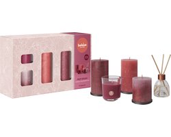 Bolsius - Rustieke Kaarsen Set - Geur Set - Giftset - Fruit Splash - Granaatappel
