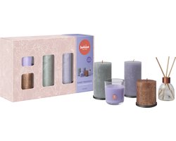 Bolsius - Rustieke Kaarsen Set - Geur Set - Giftset - Funky Freshness - Lavendel - Moederdag