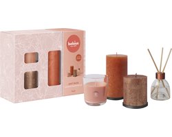 Bolsius - Rustieke Kaarsen Set - Geur Set - Giftset - Juicy Bliss - Peach - Moederdag