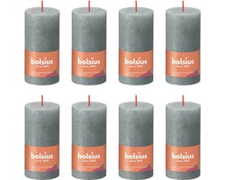 Bolsius Stompkaarsen Shine 8 st rustiek 100x50 mm eucalyptusgroen
