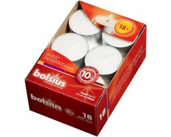 Bolsius Theelicht 10 uur doos Wit 18 stuks