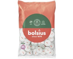 Bolsius Theelichten Wit 8 branduren - 45 stuks