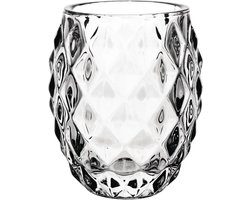 Bolsius - transparant glazen - Relight refillkaarsen houder - diamont - per 4 stuks