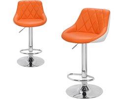 Bolt Edge Barkrukken - Oranje - Kunstleer - Verstelbaar - Ergonomisch - Set van 2