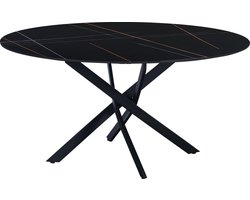 Bolt Edge Eetkamertafel - Rond - 6 personen - Marmerlook - 150x150x76cm