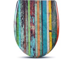 Bolt Edge Toiletbril - Met print - Antibacterieel - Softclose - Universeel ontwerp