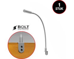 Bolt Electronics® 1011 LED Bed Leeslampje - Wandlamp met Dimfunctie – Hoofdbord Leeslamp – Bureaulamp - 2700K Warm Wit – Aluminium – Zilver