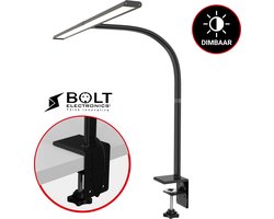 Bolt Electronics® LED Bureaulamp met Klem – Duurzame Monitor Lamp – Leeslamp met Dimfunctie – Zwart