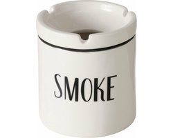 Boltze Asbak met afneembare bovenkant - Keramiek - D9 x H10 cm - wit - binnen/balkon/serre