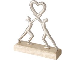 Boltze - Beeld - Sculptuur - Amor - Mangohout - Aluminium - Zilver