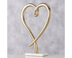 Boltze - Beeld - Sculptuur - Hart - Zaja - Marmervoet - Goud - Aluminium - 24x8x35cm