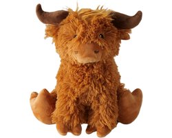 Boltze Deurstopper gewicht - dieren thema Schotse Hooglander koe - 1 kilo - bruin - 26 cm - buiten/binnen deuren