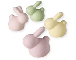 Boltze - Haasjes - Paashaasjes - Set van 4 - keramiek - Pasteltinten - 4x5x6cm - Pasen