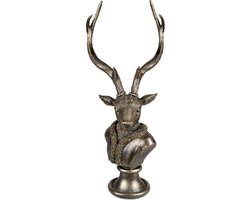 Boltze - Hert - Goud - op voetstuk - Polyserin - 52x25x20cm - Decoratie