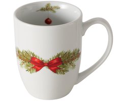 Boltze Home kerst mok porselein 330ml - feestelijk kerstdesign.