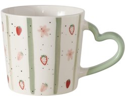 Boltze Home mok aardbei porselein 370ml multicolor vaatwasserbestendig.