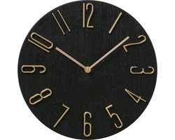Boltze Home Wandklok 'Tempo' kunststof dia.30x3,5cm Analoog Matzwart